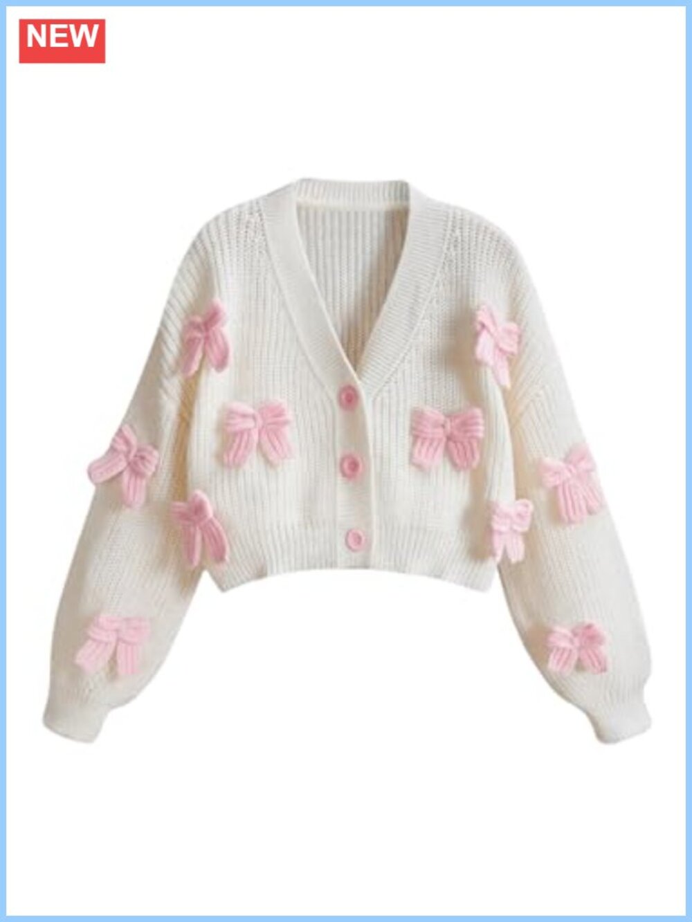 GORGLITTER Women's Bow Cardigan Button Up Knit Sweater Fall